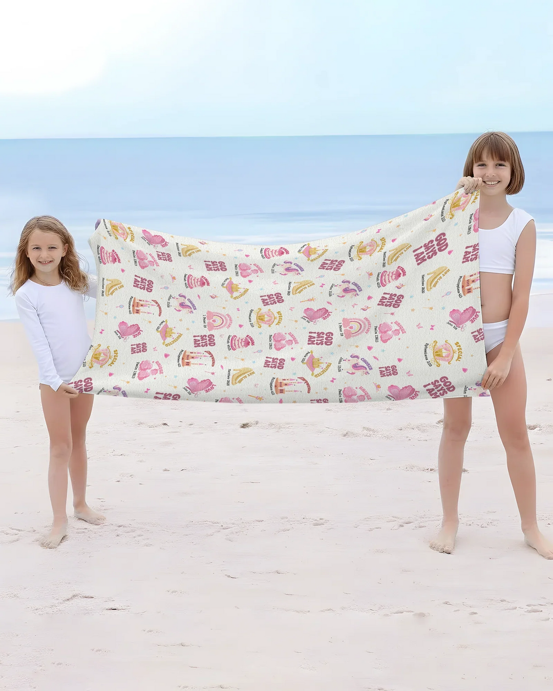 God Says I Am Girl Bamboo Beach Towel