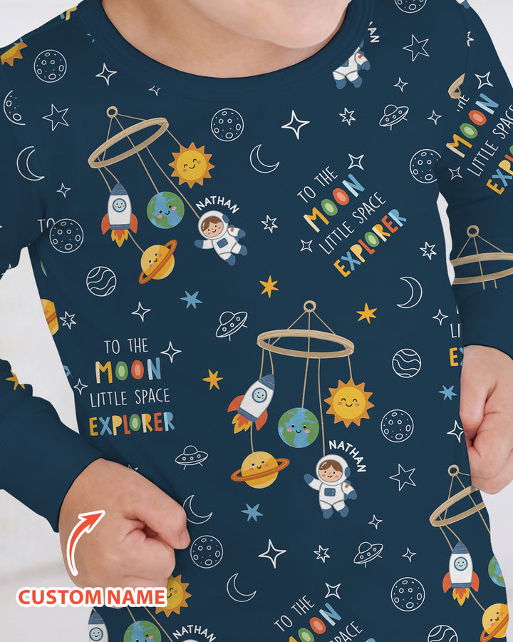 Little Astronaut Big Dream Bamboo Two Piece Long Sleeve Pajama Set
