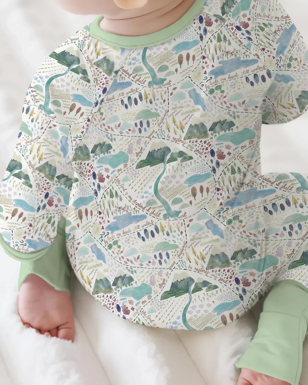 Whimsical Psalms 23 Map Bamboo Convertible Zippy