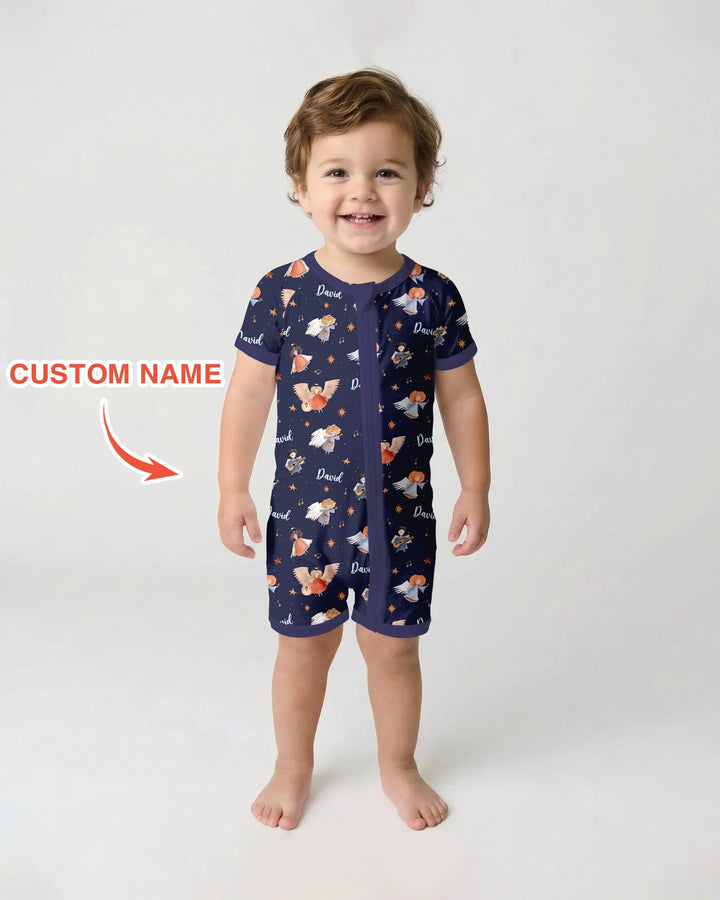 Guardian Angels Custom Name Bamboo Shorty Zippy