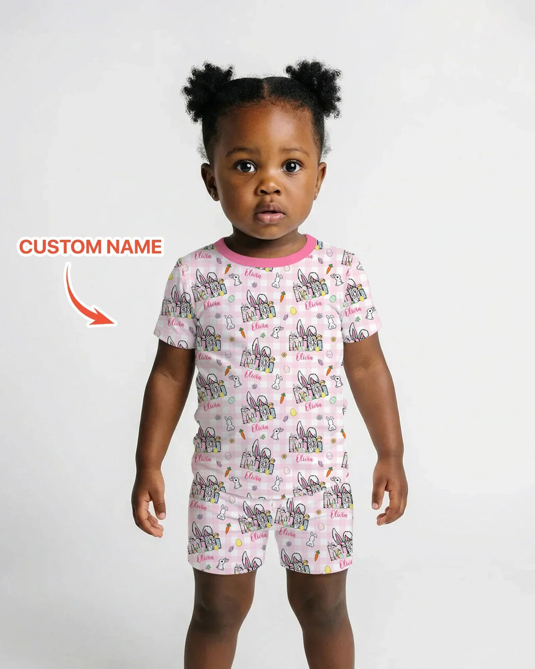 Custom Name Easter Family Matching Bamboo Two Piece Long Sleeve Pajama Set