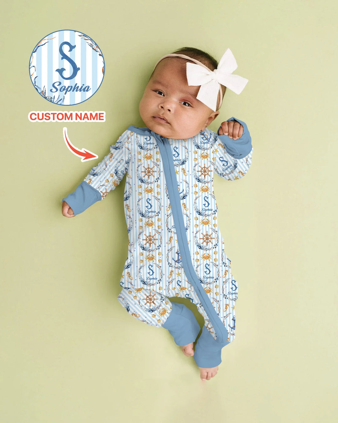 Bon Voyage Custom Name Bamboo Convertible Zippy