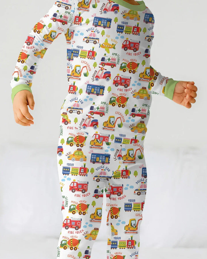Beep Beep Adventure Bamboo Two Piece Long Sleeve Pajama Set