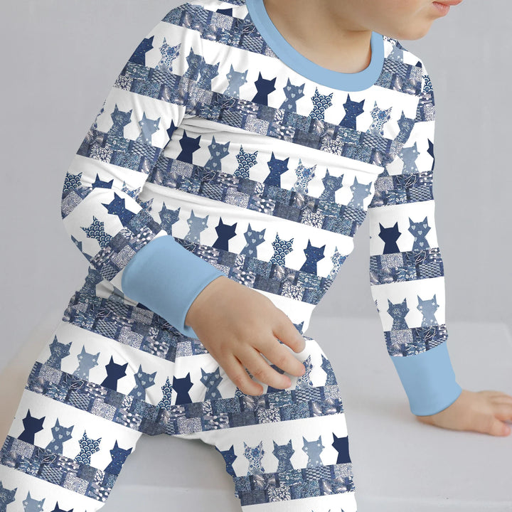 Midnight Feline Bamboo Two Piece Long Sleeve Pajama Set