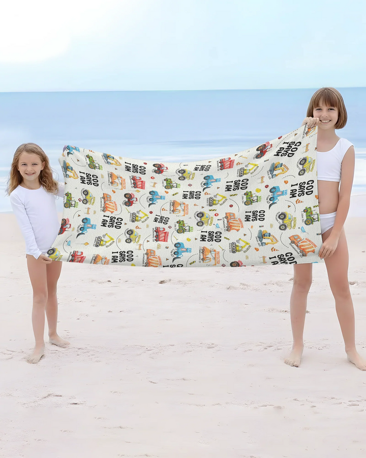 God Says I Am Boy Bamboo Beach Towel