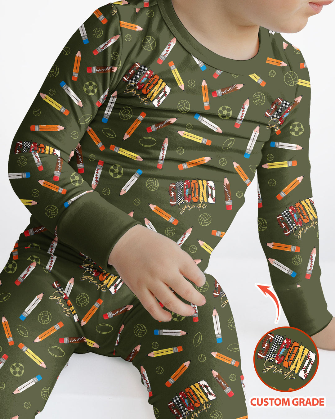 Sport Pre-K to Fourth Grade Bamboo Two Piece Long Sleeve Pajama Set