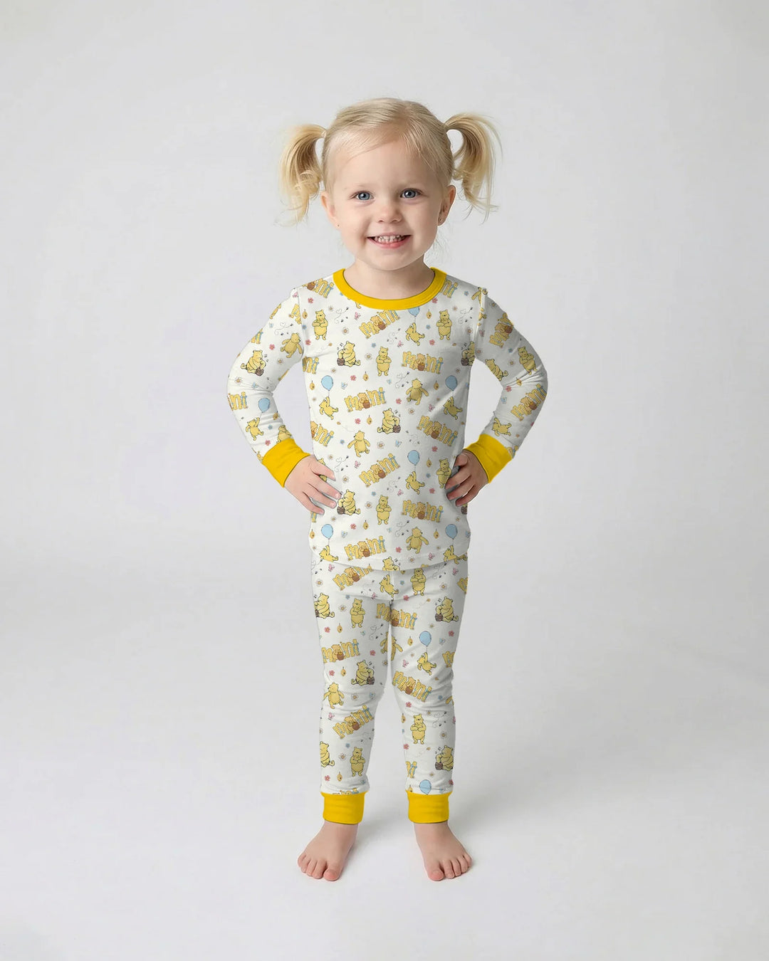 Mama & Mini Honey Bear Bamboo Two Piece Long Sleeve Pajama Set