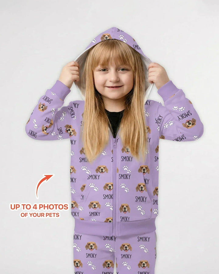 Custom Name and Pet Photos Bamboo Zip Hoodie