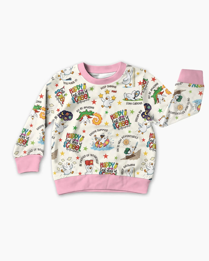 Silly Goose Happy Last Day of School Bamboo Crewneck Sweatshirt