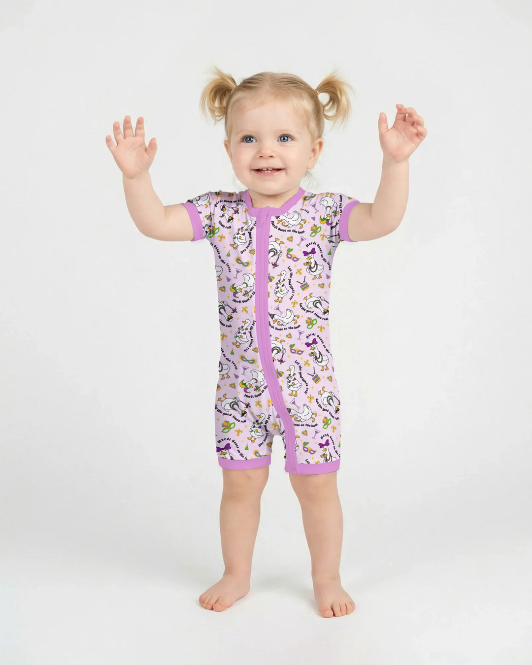 Mardi Gras Silly Goose Bamboo Shorty Zippy