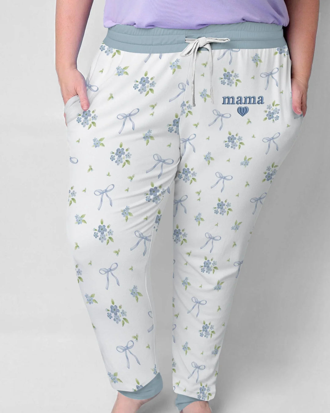 Mommy and Me Matching Embroidered Baby Bamboo Women Pajama Set