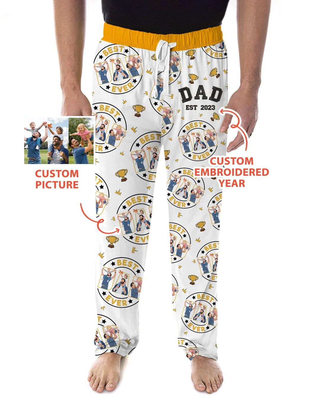 Personalized Family Matching Father's Day Embroidered Bamboo Men's Pajama Set