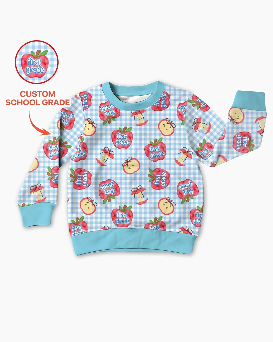 Custom School Grade Apple Days Bamboo Crewneck Sweatshirt