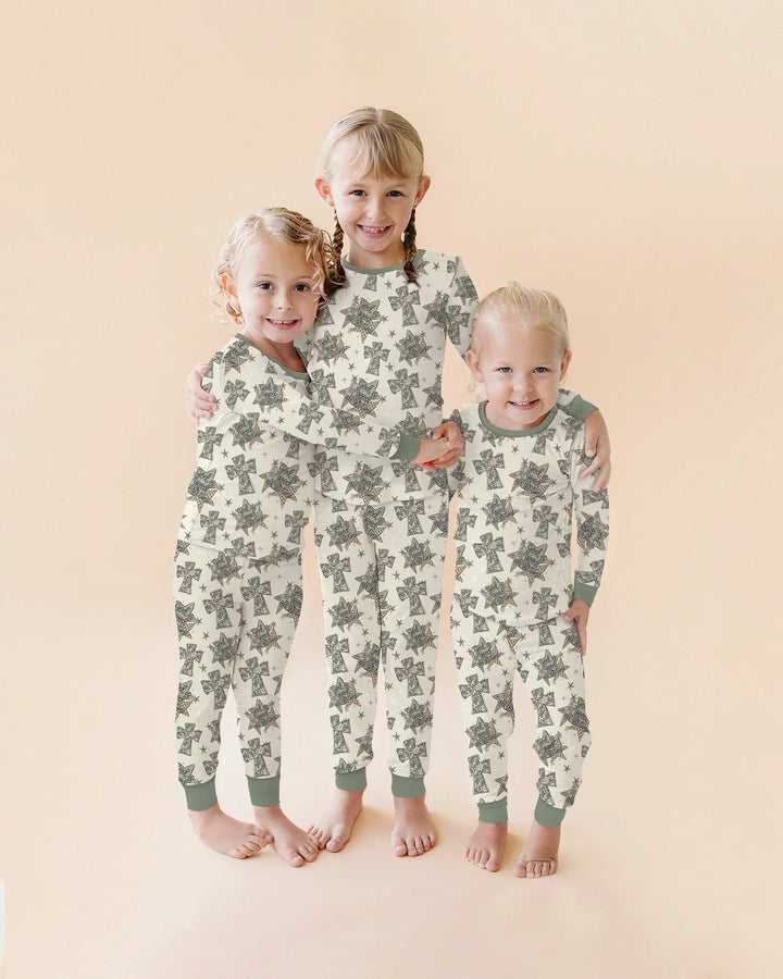 Template Bamboo Two Piece Long Sleeve Pyjamas Set