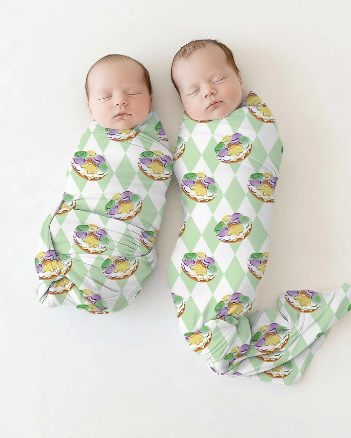 Mardi Gras Donut Bamboo Swaddle Blanket