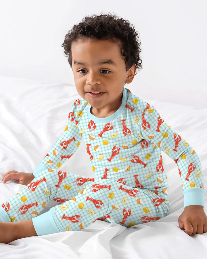 Preppy Crawfish Season Bamboo Two Piece Long Sleeve Pajama Set