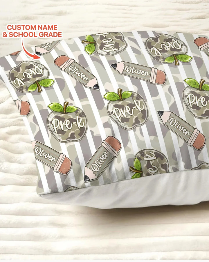 Custom Name Camo Apple Days Bamboo Pillow Case