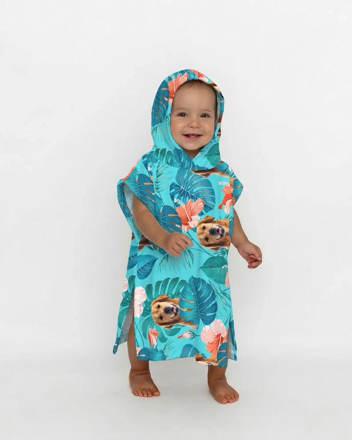 Hawaiian Custom Photo Dog Bamboo Swim Poncho