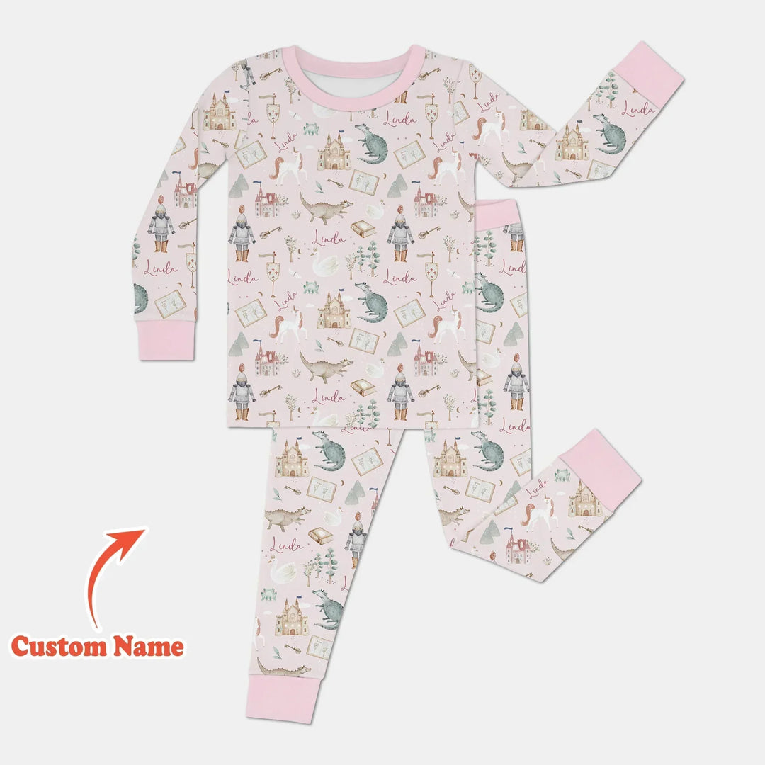 Adventure Dreams Custom Name Bamboo Two Piece Long Sleeve Pajama Set