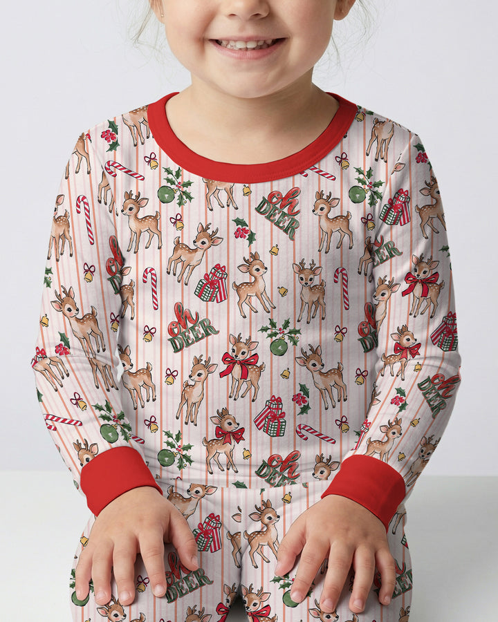 Oh Deer Mommy & Me Matching Bamboo Two Piece Long Sleeve Pajama Set