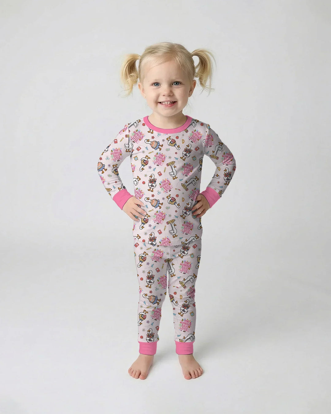 One Hundred Days Later Silly Goose Bamboo Two Piece Long Sleeve Pajama Set