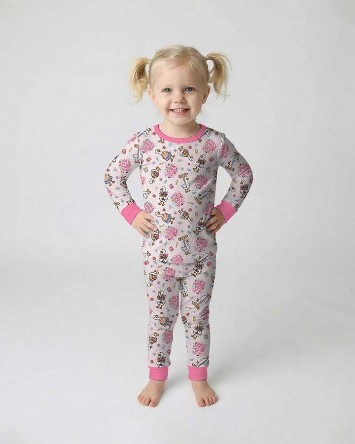 One Hundred Days Later Silly Goose Bamboo Two Piece Long Sleeve Pajama Set