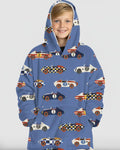 Stock Car Race Bamboo Wearable Hooded Blanket