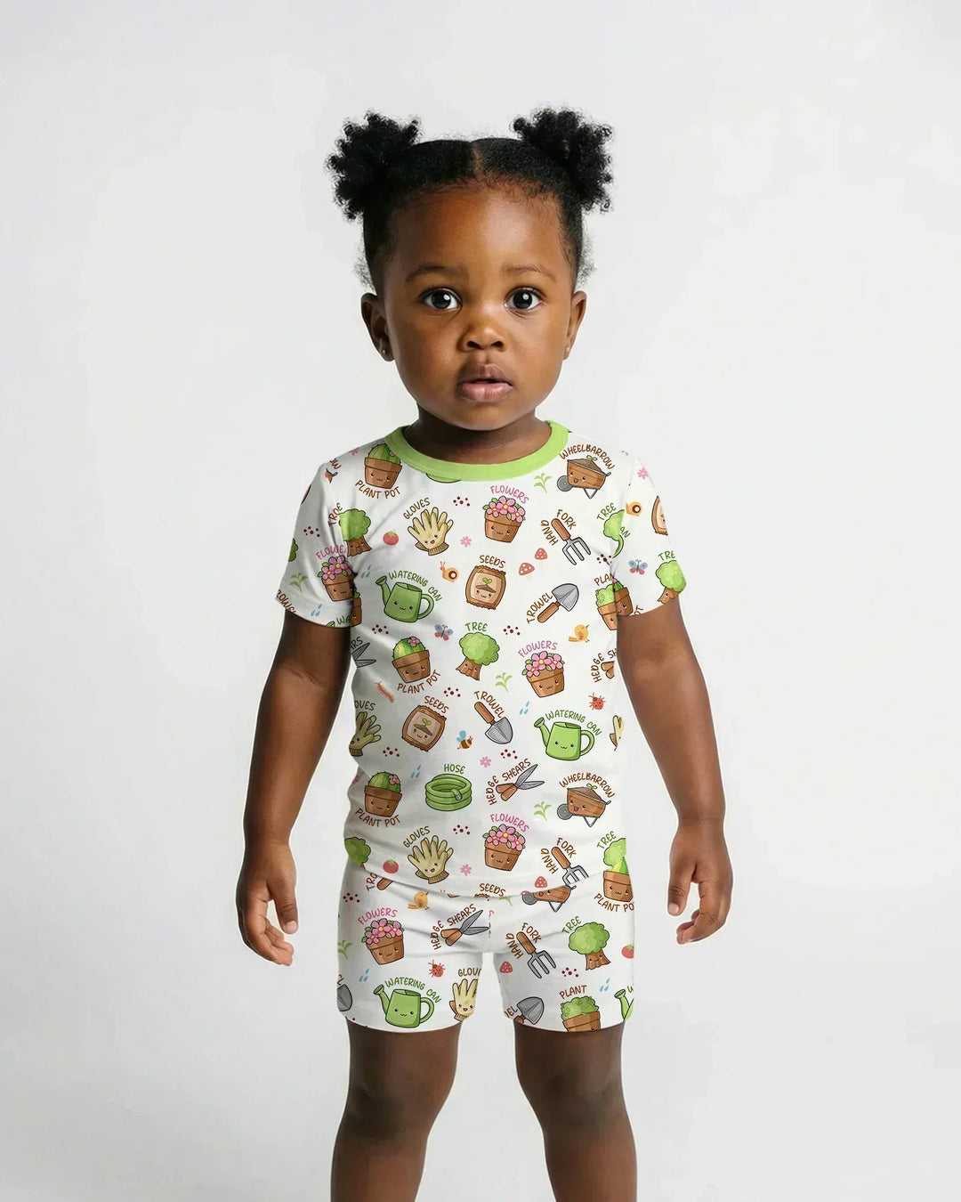 Kawaii Garden Crew Bamboo Two Piece Short Sleeve Shorts Pajama Set