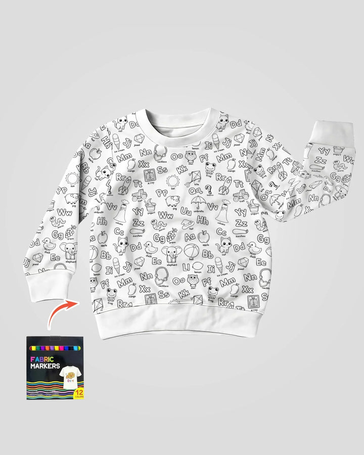 All Colorable Alphabet Bamboo Crewneck Sweatshirt