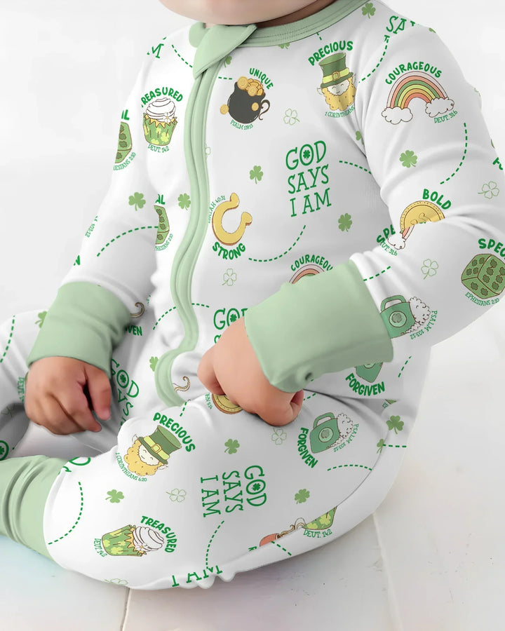 St Patrick's Day God Says I Am Bamboo Convertible Zippy