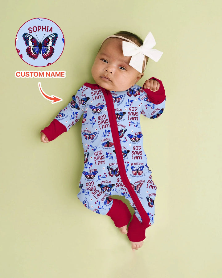 God Says I Am - Liberty Wings Custom Name Bamboo Convertible Zippy