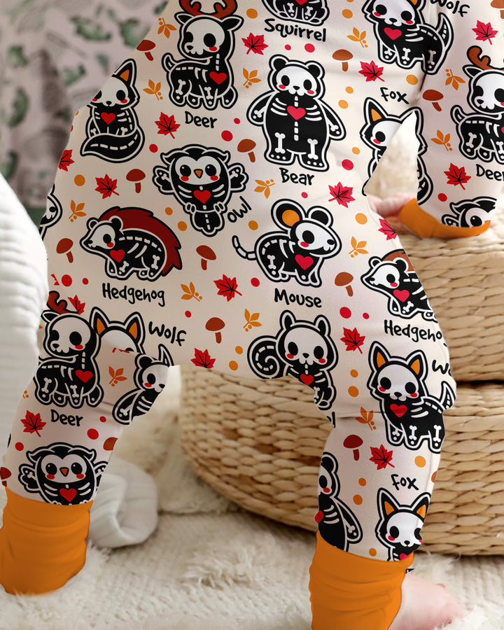 Autumn Charm Skeleton Cute Pet Bamboo Convertible Zippy