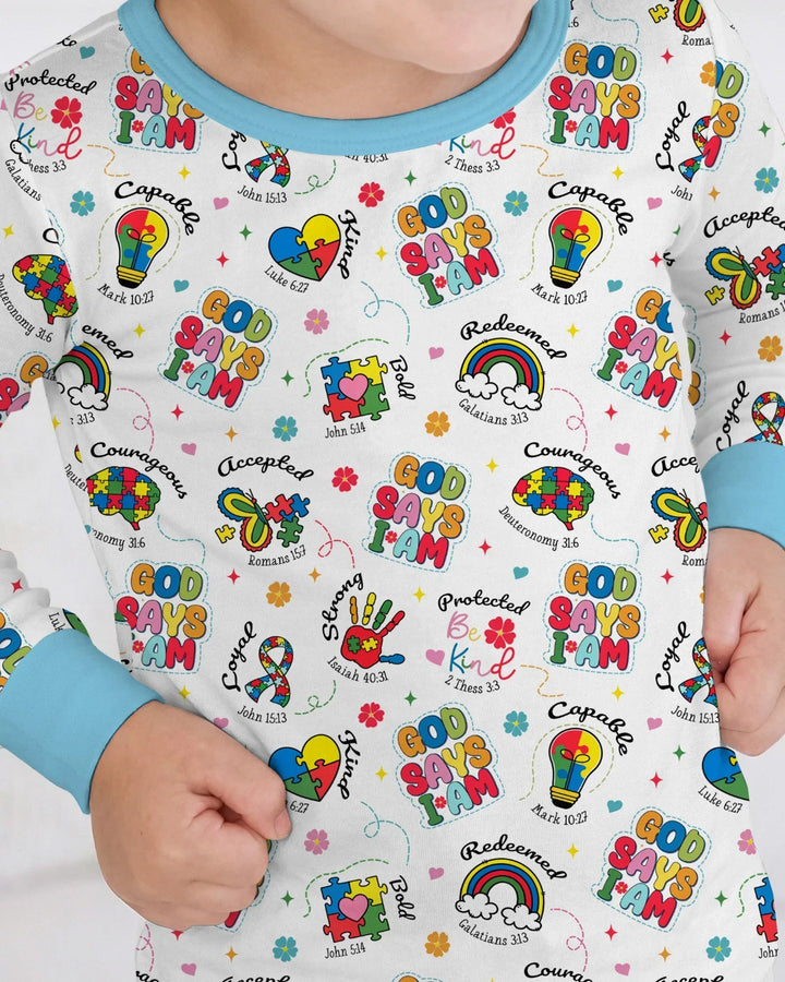 God Says I am Different Bamboo Two Piece Long Sleeve Pajama Set