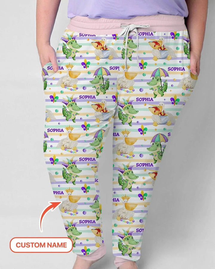 Happy Mardi Gras Adventure Family Matching Bamboo Women Pajama Set