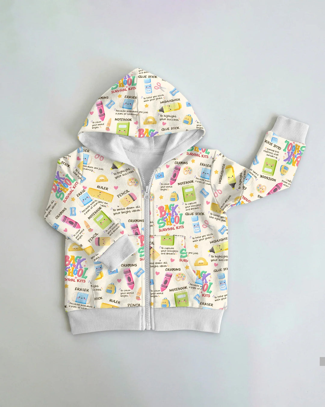 Back To School Survival Kit Bamboo Zip Hoodie