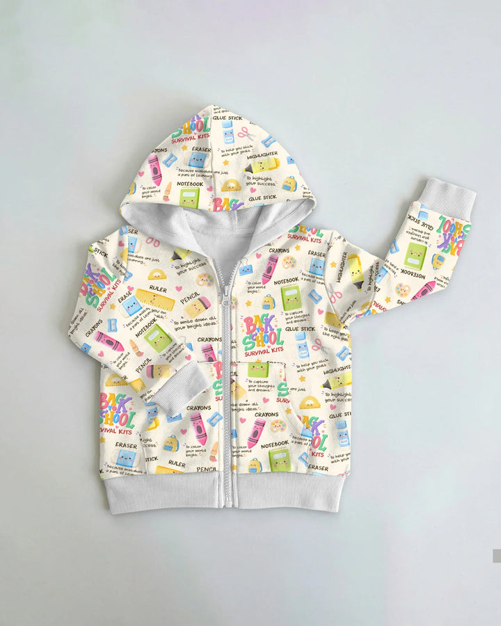 Back To School Survival Kit Bamboo Zip Hoodie