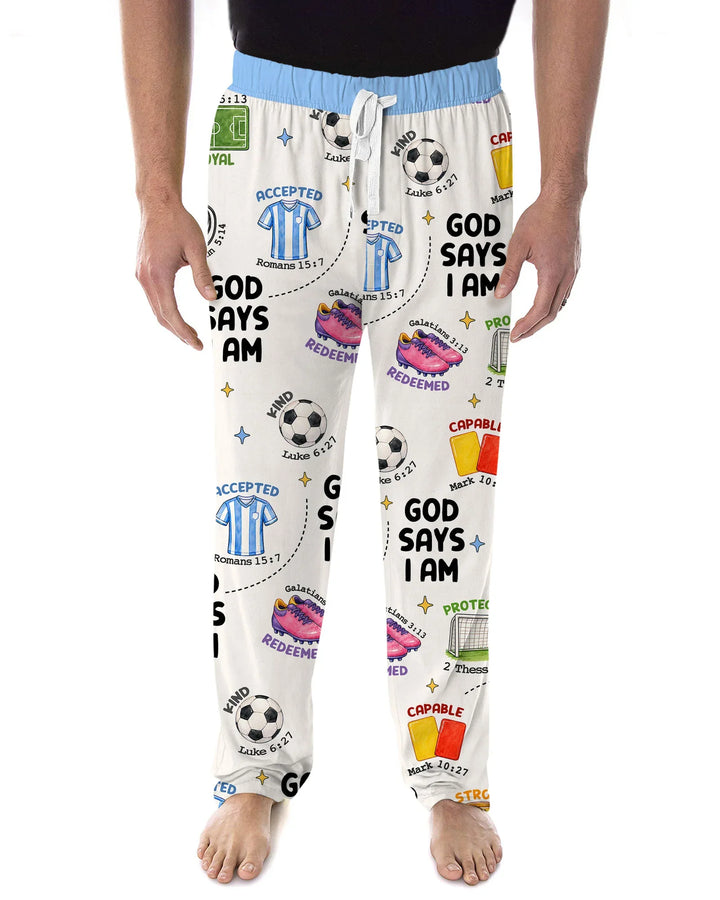 God Says I Am Soccer Bamboo Men's Pajama Set