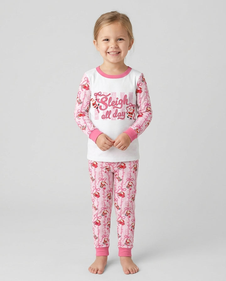 Sleigh All Day Santa Claus  Bamboo Two Piece Long Sleeve Pajama Set