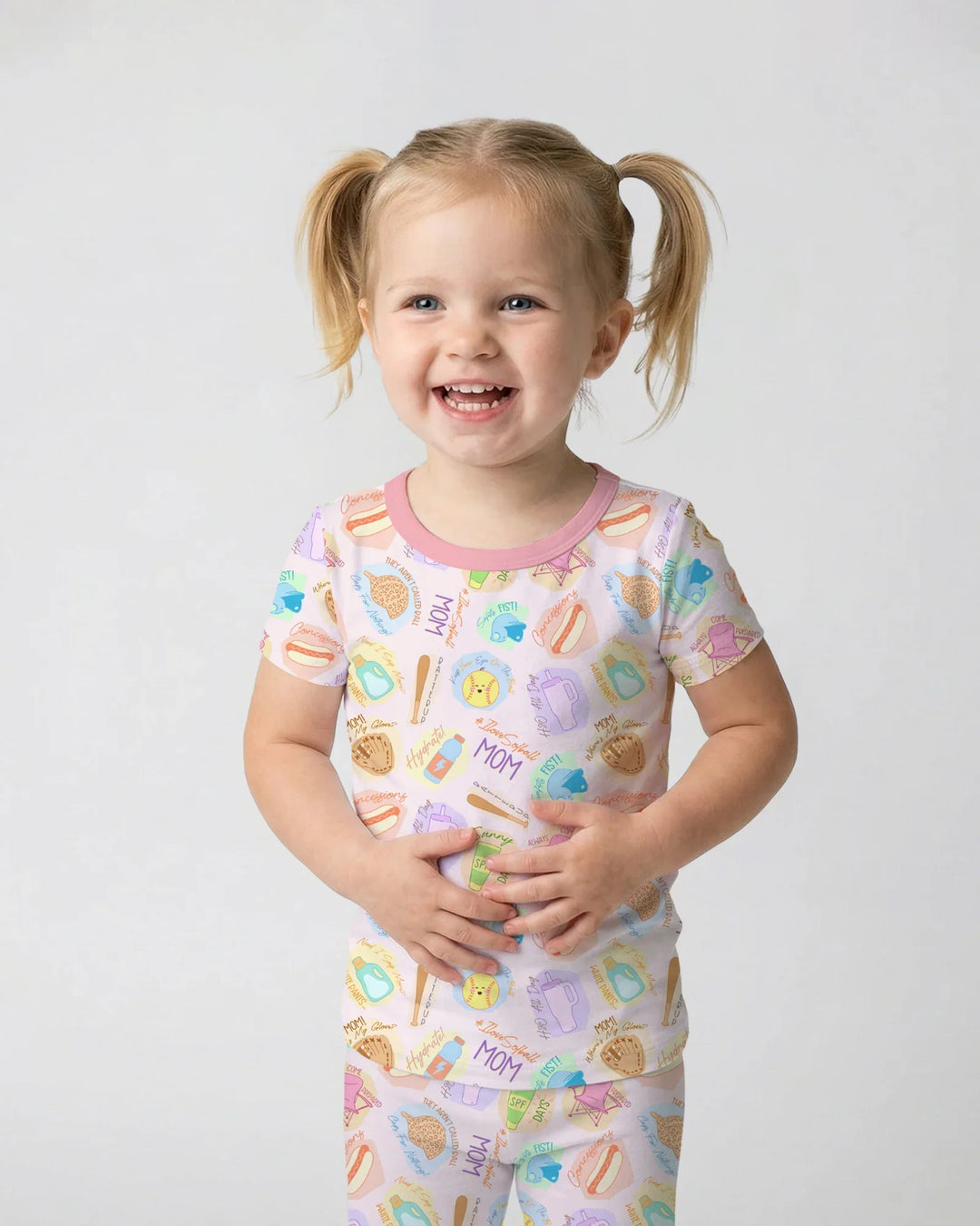 SoftBall Mom Saves The Days Two Piece Short Sleeve Pajama Set