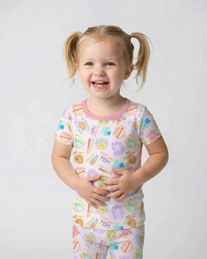SoftBall Mom Saves The Days Two Piece Short Sleeve Pajama Set