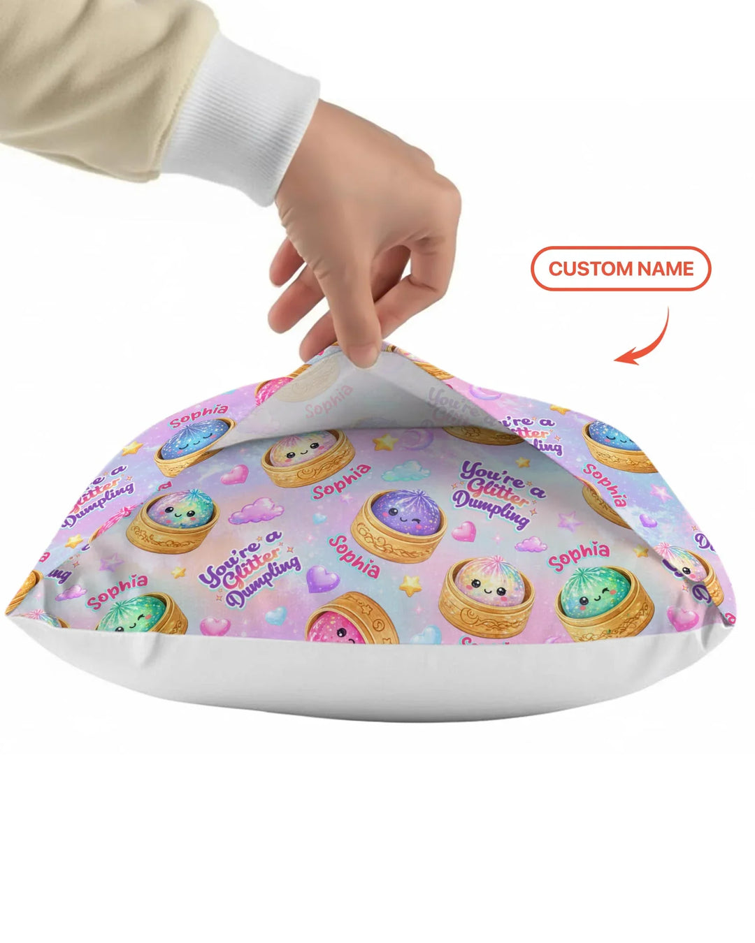 Custom Name You're A Glitter Dumpling Bamboo Pillow Case