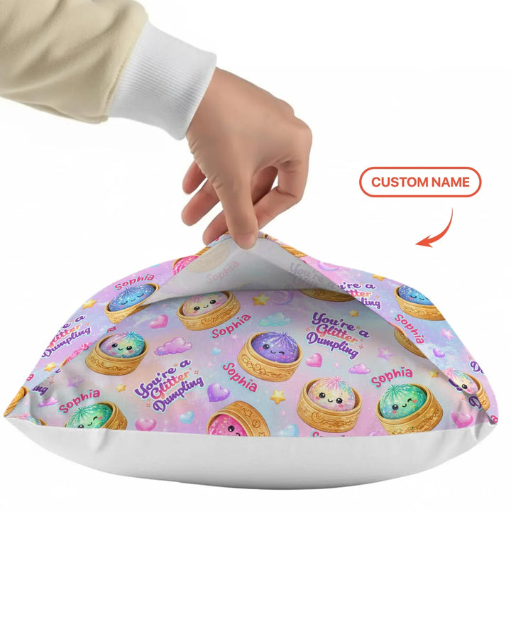 Custom Name You're A Glitter Dumpling Bamboo Pillow Case