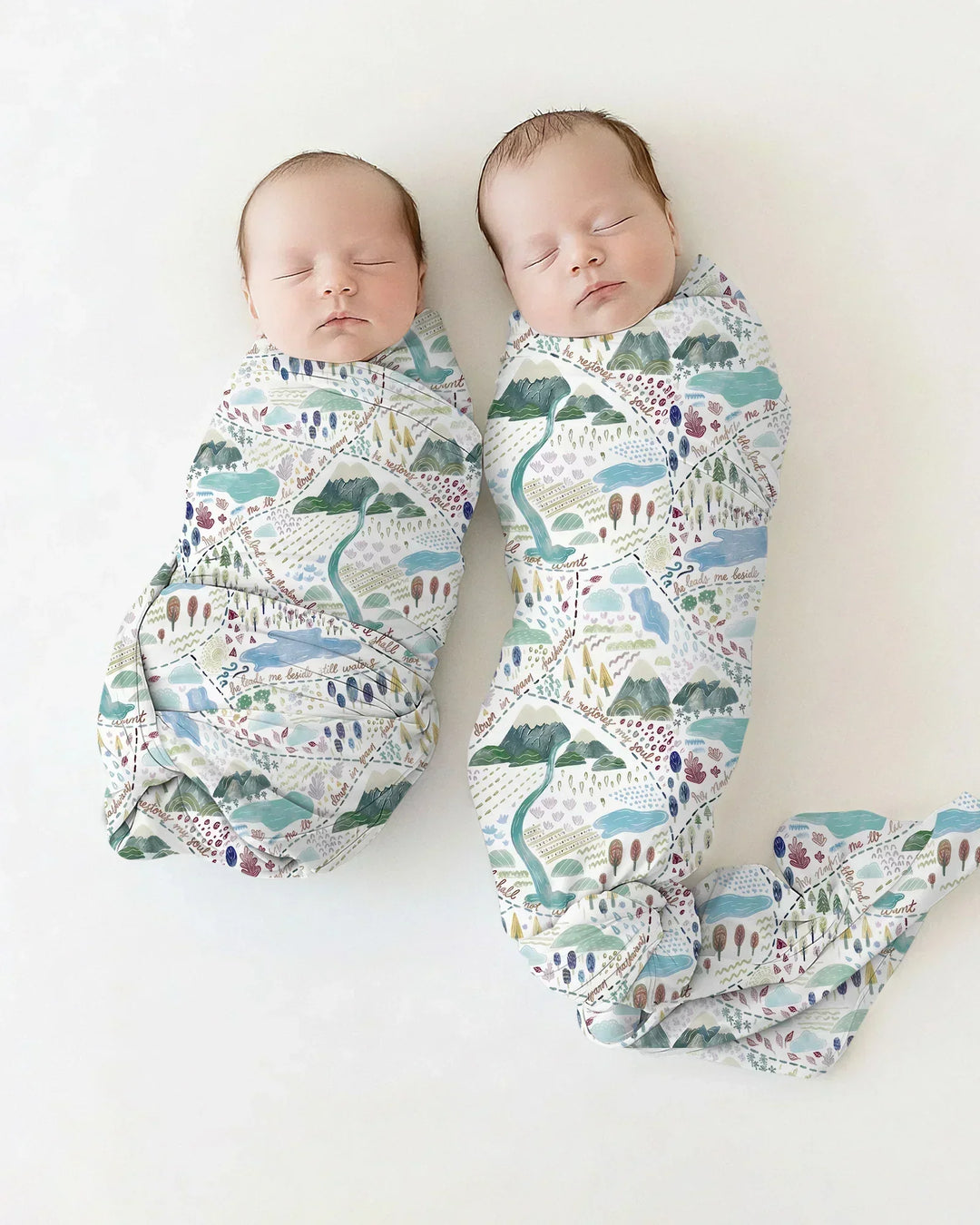 Whimsical Psalms 23 Map swaddle blanket