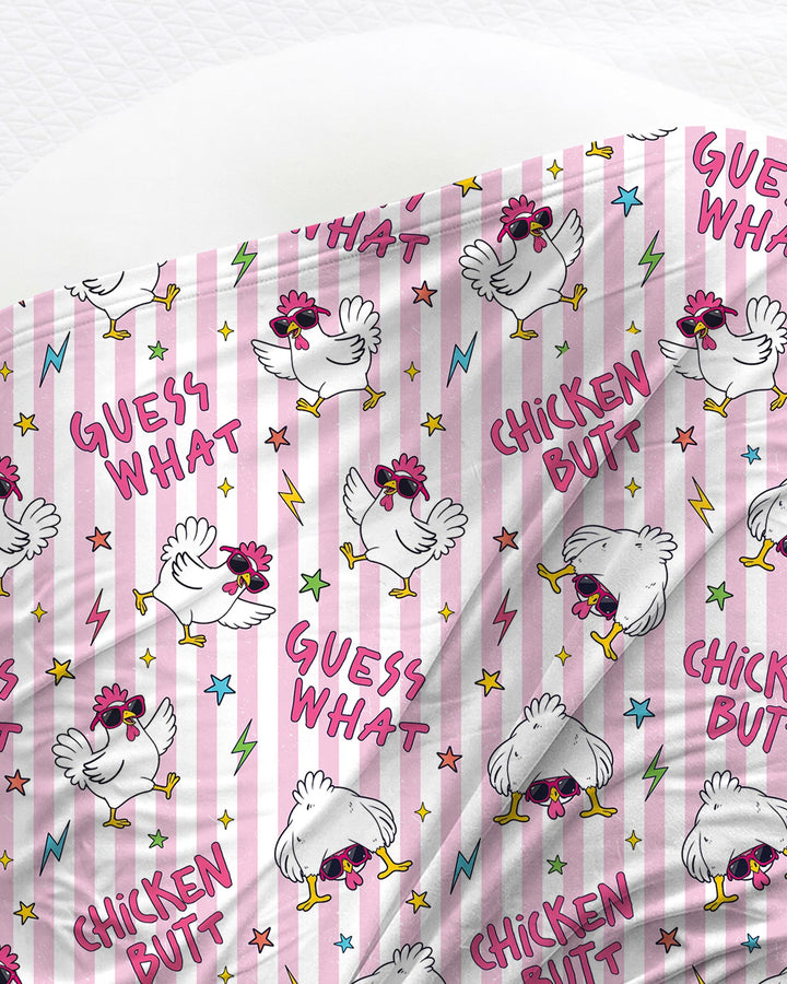 Guess What? Chicken Butt! swaddle blanket