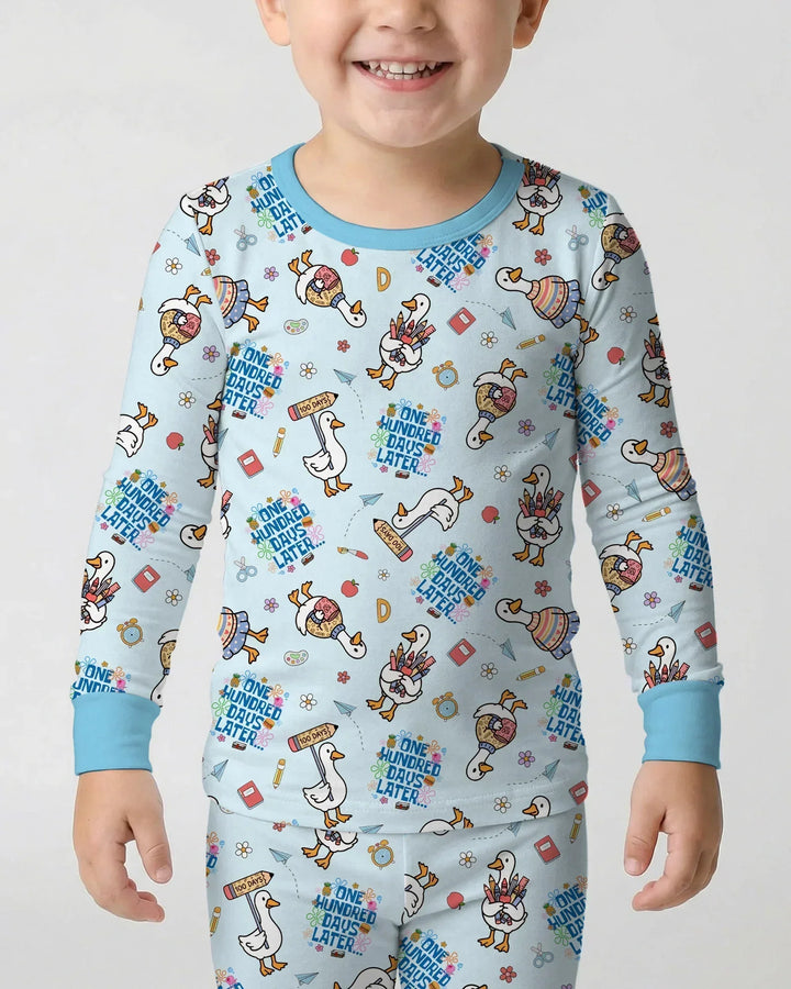One Hundred Days Later Silly Goose Bamboo Two Piece Long Sleeve Pajama Set