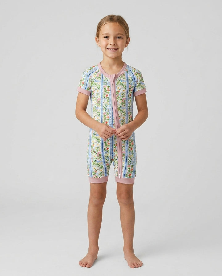 Paste Floral Girl Bamboo Shorty Zippy
