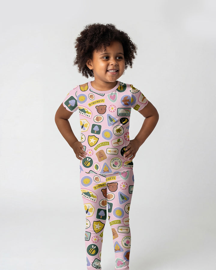 Little Explorer Bamboo Two Piece Short Sleeve Pajama Set