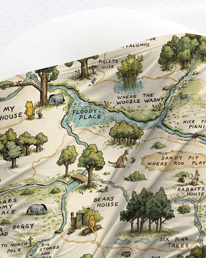 Classic Bear Maps swaddle blanket