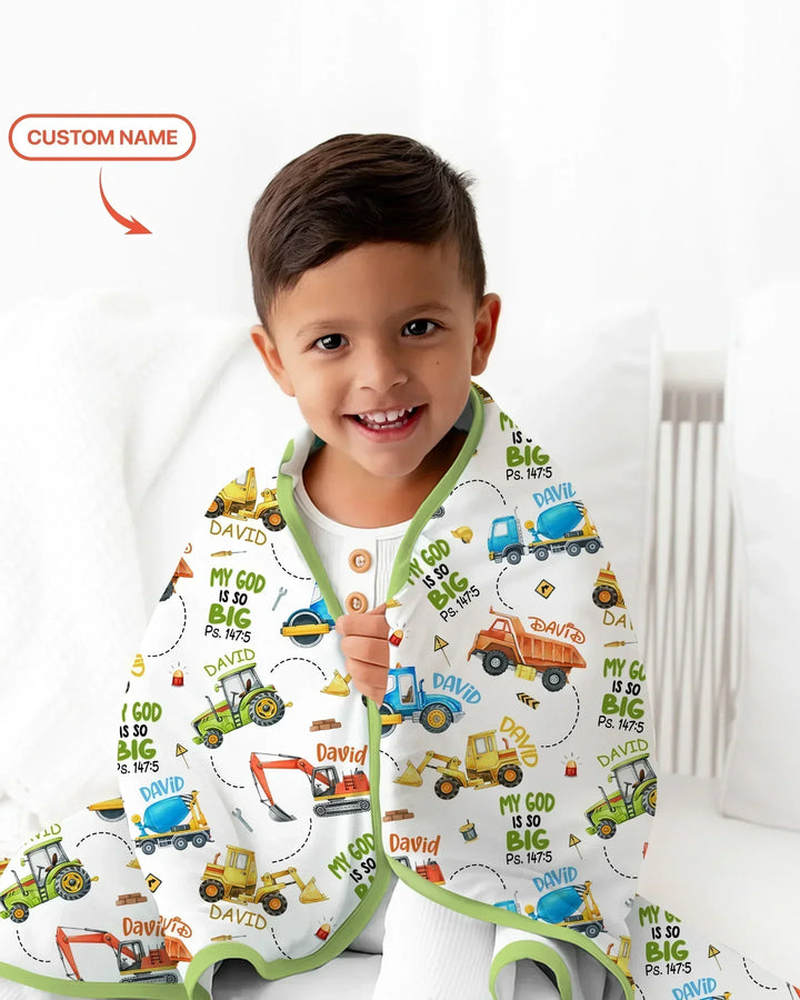 My God Is So Big Custom Name Bamboo Blanket