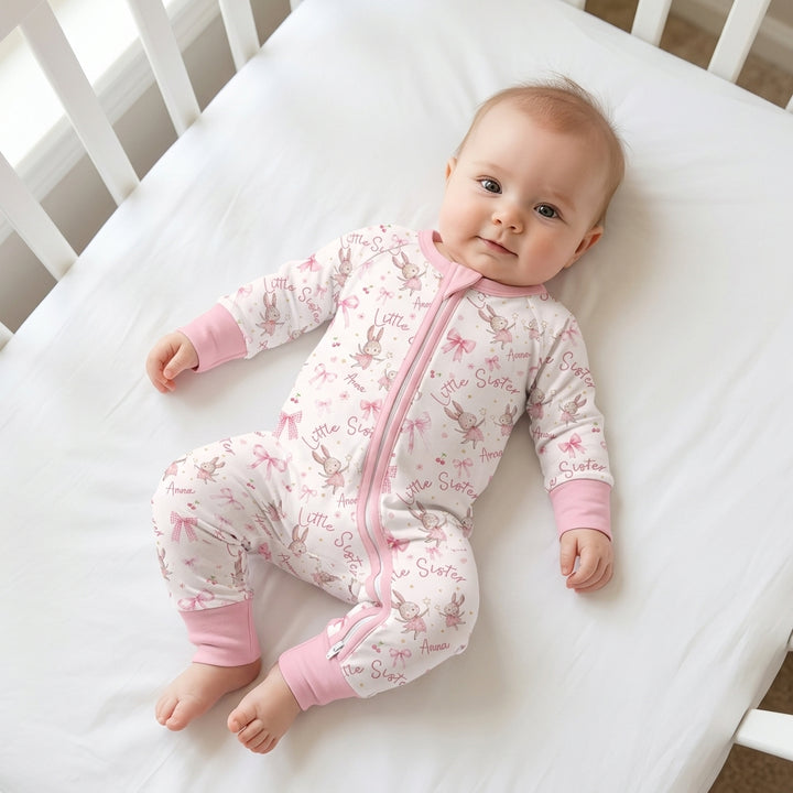 Bunny Wishes Sister Matching Bamboo Convertible Zippy